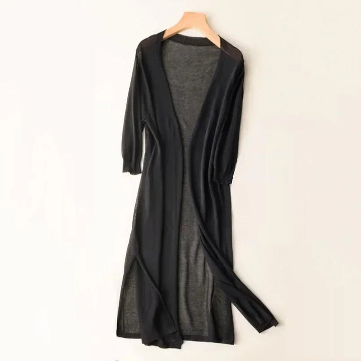 Levoire | Léger Élégant Long Gilet Noir