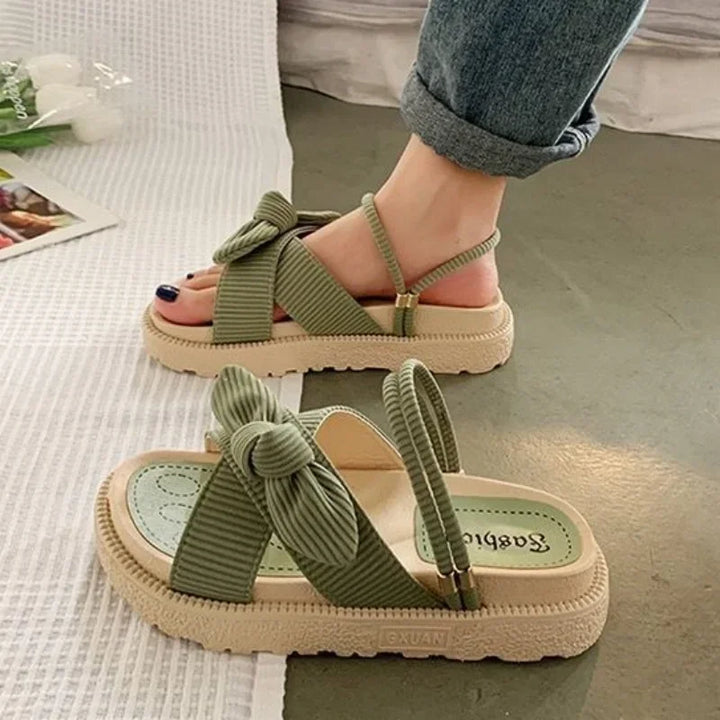 Levoire | Sandales D'Été Pour Femmes Avec Bande En Papillon Vert