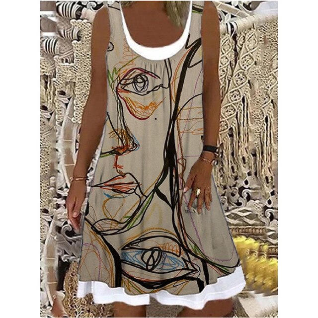 Levoire | Robe Sans Manches Dans Le Style Estival Khaki