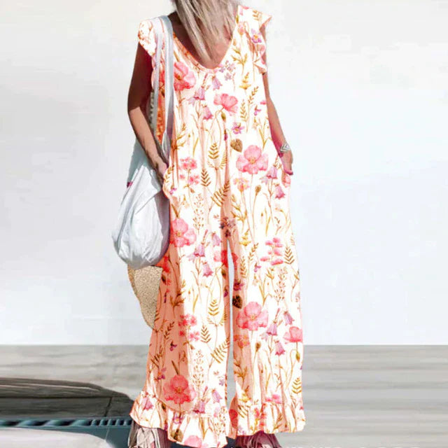 Levoire | Combinaison Avec Des Manches En Velours Froncées Orange