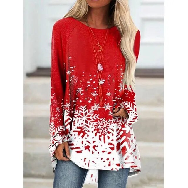 Levoire | T-shirt avec des flocons de neige Vert
