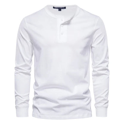 Levoire | T-Shirt À Manches Longues Henley Confortable Hommes
