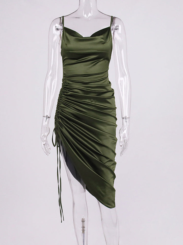 Levoire | Silke Bardot Ruché Corset Midi Robes