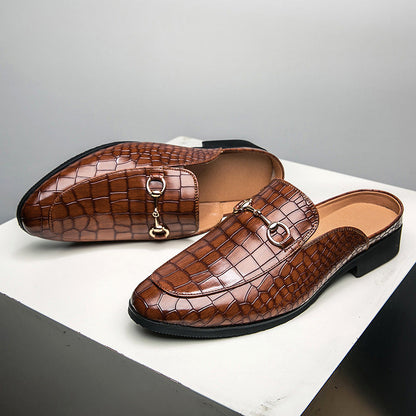 Levoire | Bottes À Loafers En Cuir Avec Motif Crocodile Braun