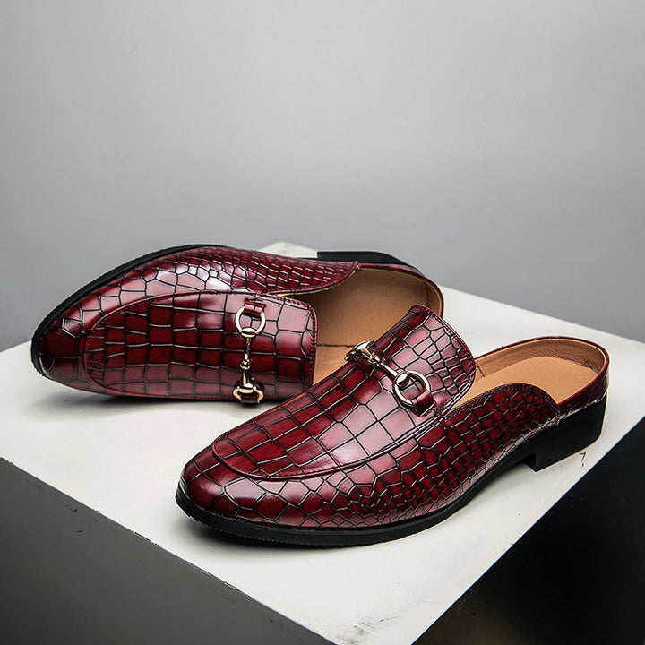 Levoire | Bottes À Loafers En Cuir Avec Motif Crocodile Rot