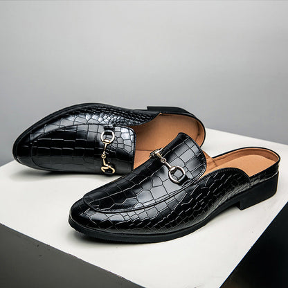 Levoire | Bottes À Loafers En Cuir Avec Motif Crocodile Noir