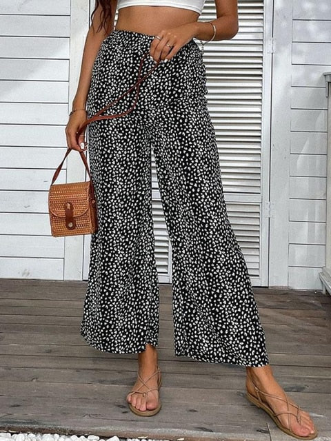 Levoire | Imprimé Animal Pantalons Noir