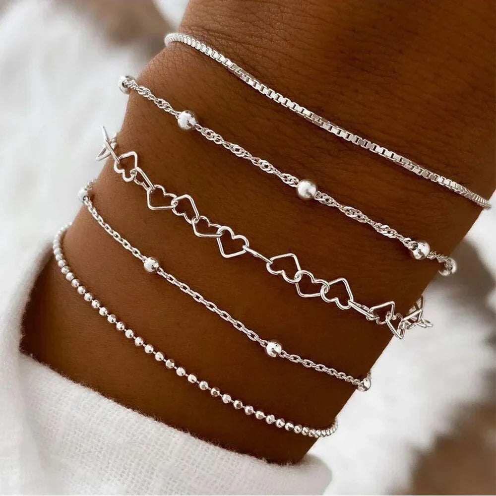 Levoire | Set De 5 Bracelets Élégants Vous Avez De L'aide Argent