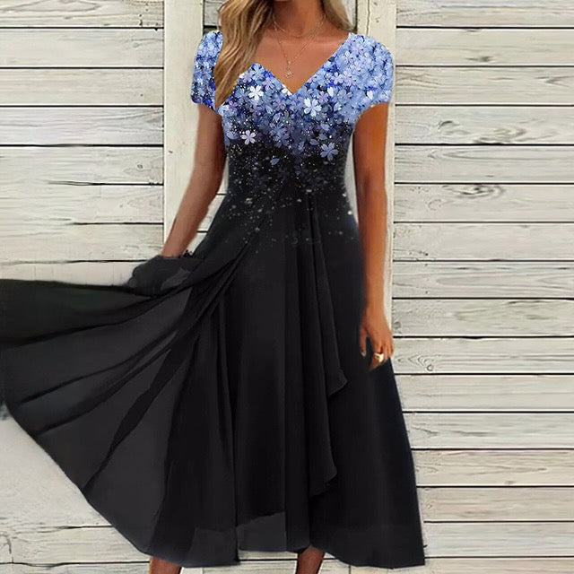 Levoire | Robe en dentelle avec manches mi-longues Bleu