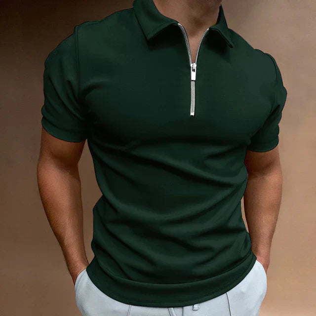 Levoire | Polo De Loisirs Polo Pour Hommes Avec Fermeture Éclair vert