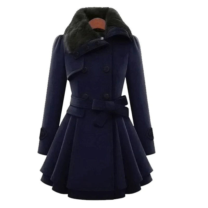 Levoire | Trench-Coat Élégant En Cuir Synthétique Bleu marine