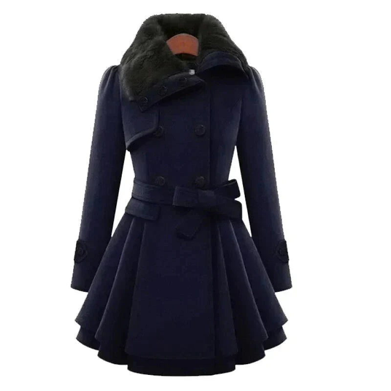 Levoire | Manteau Long En Cuir Végan BLEU