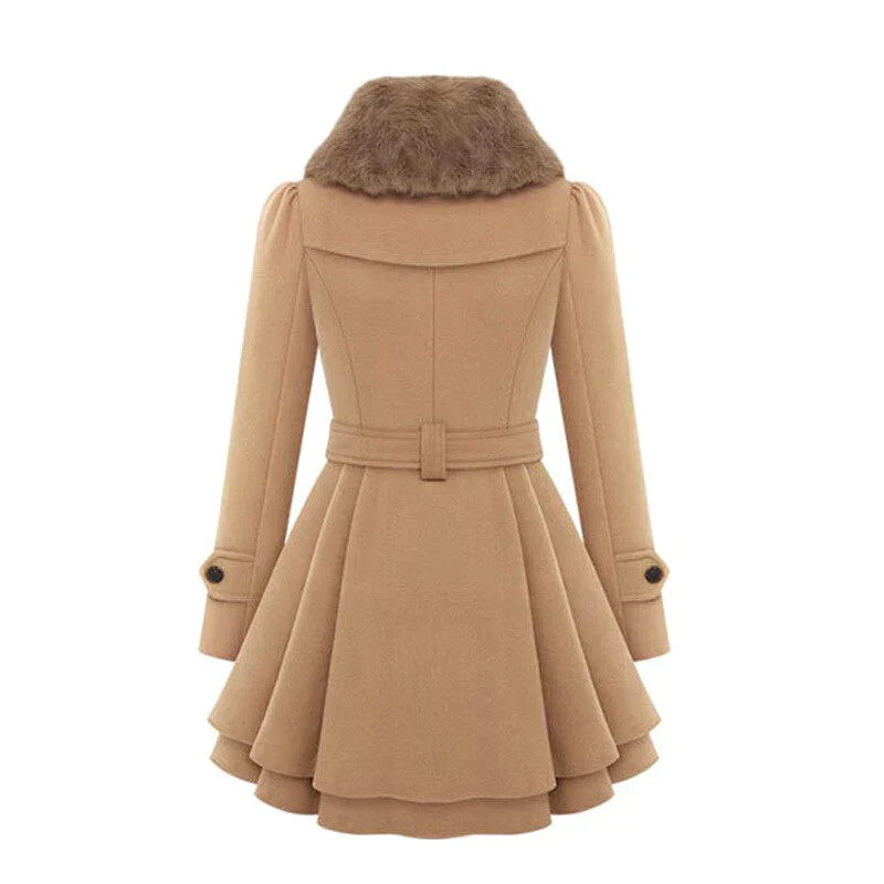 Levoire | Manteau Trench Chic Avec Fourrure Végétale