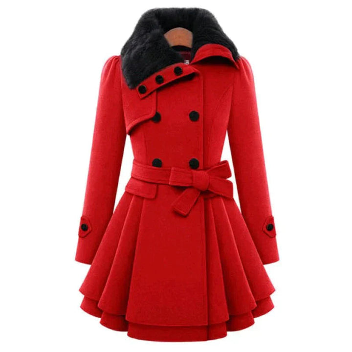 Levoire | Gabardine Élégante Avec Cuir Vegan Rot