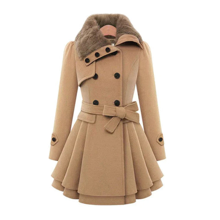 Levoire | Gabardine Élégante Avec Cuir Vegan Beige