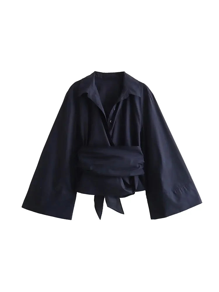 Levoire | Blouse Avec Un Look Vintage Et Détail De Nœud Noir