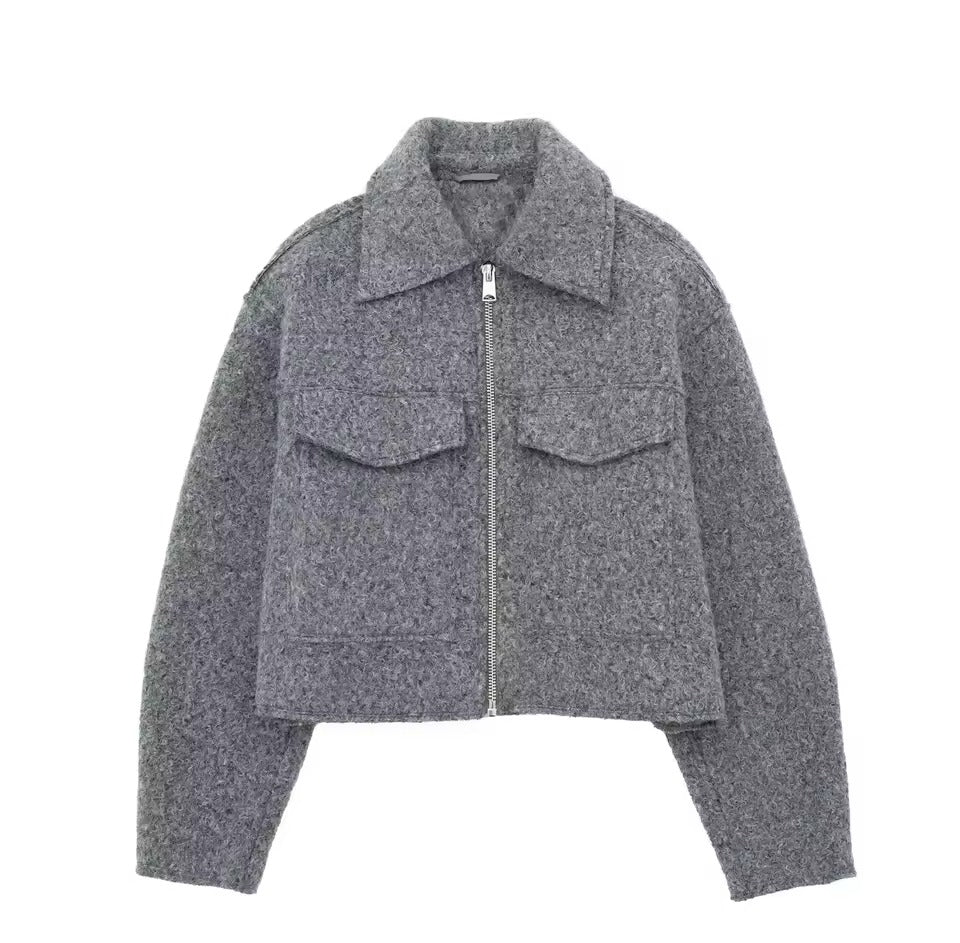 Levoire | Veste Cropped À La Mode Pour Toutes Les Occasions Gris