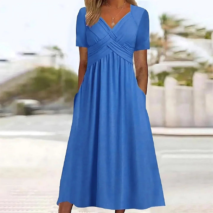 Levoire | Robe Transparente En V Bleu