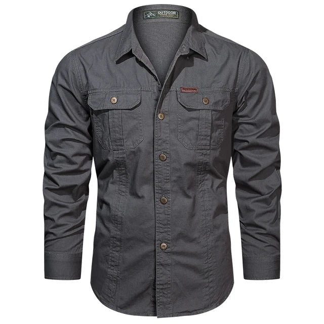 Levoire | Chemise Cargo Fonctionnel Hommes Gris foncé