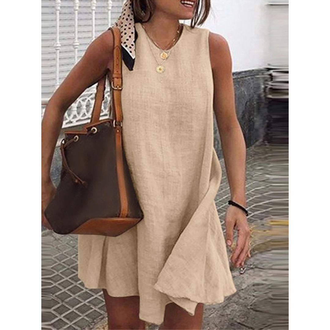 Levoire | Col Robe En Lin Respirante Et Confortable Brun clair