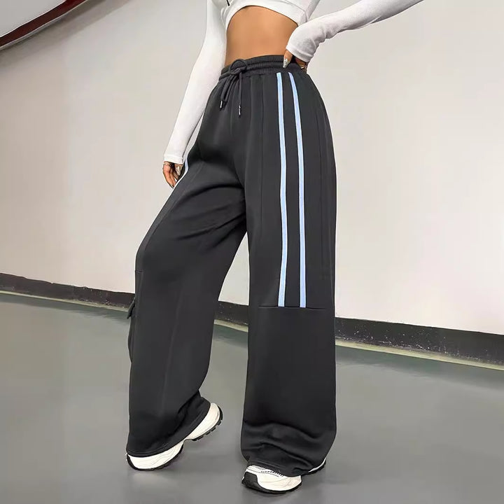 Pantalons de sport amples pour femmes au style streetwear urbain avec taille élastique et poches pratiques Levoire