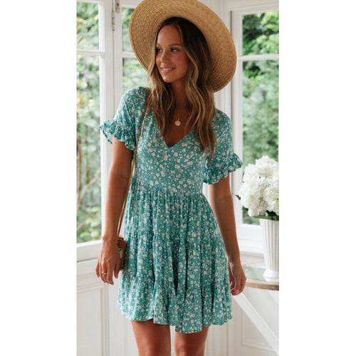 Robe d'été pour femme avec des détails de volants floraux et une silhouette aérienne Levoire