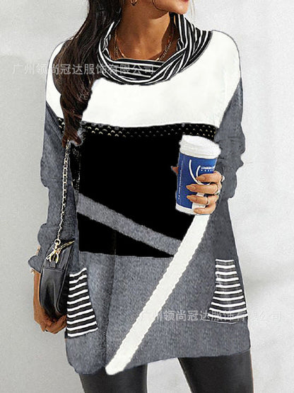 Levoire | Chemise à poche à col en pile imprimé élégante Gris