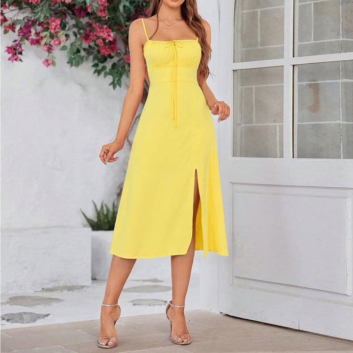 Robe maxi femme avec bretelles spaghetti réglables et cordon de taille raffiné Levoire