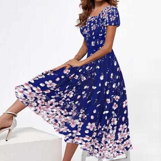 Levoire | Trendik Print Manches Courtes Robe Multicolore 3