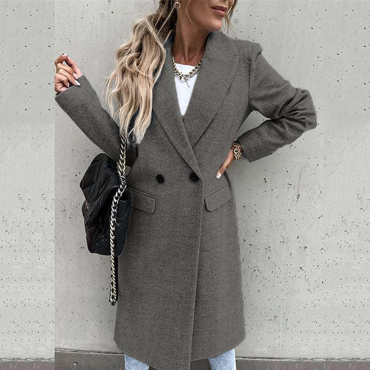 Levoire | Manteau Trench Élégant Avec Col Pour Femmes Gris