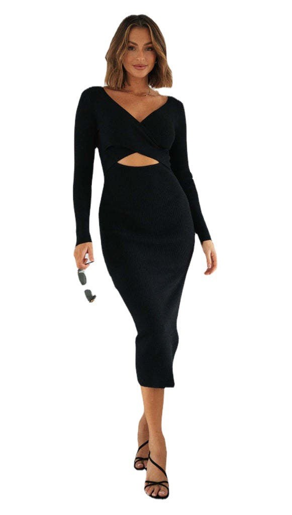 Robe midi femme avec design découpé et fente latérale Levoire