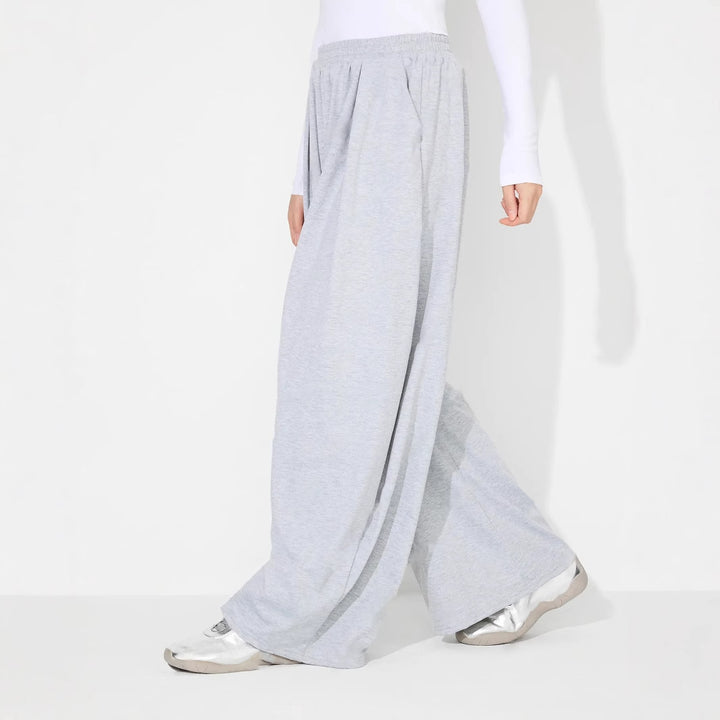 Pantalons Palazzo larges pour femmes avec taille élastique et plis Levoire
