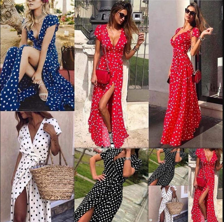 Robe maxi femme avec design floral enroulé et taille élégante Levoire