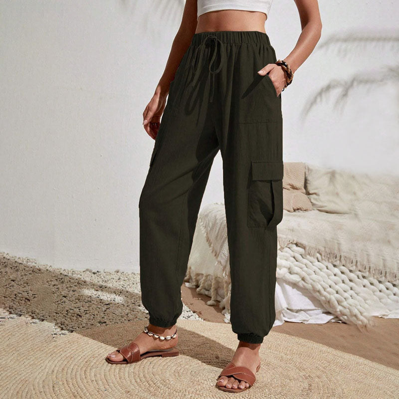 Levoire | Pantalons D'Été Colorés Et Légers Pour Femmes Vert olive