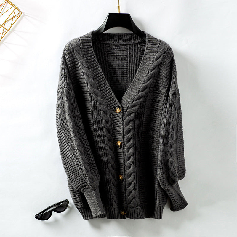 Levoire | Vintage En Maille Torsadée Gris Foncé