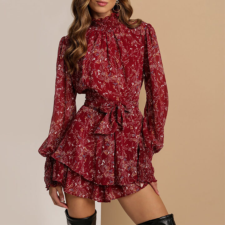 Robe mini femme avec détails floraux et ceinture à nœud Levoire