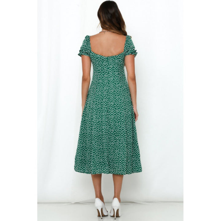 Robe midi femme avec fente latérale et motif floral romantique Levoire