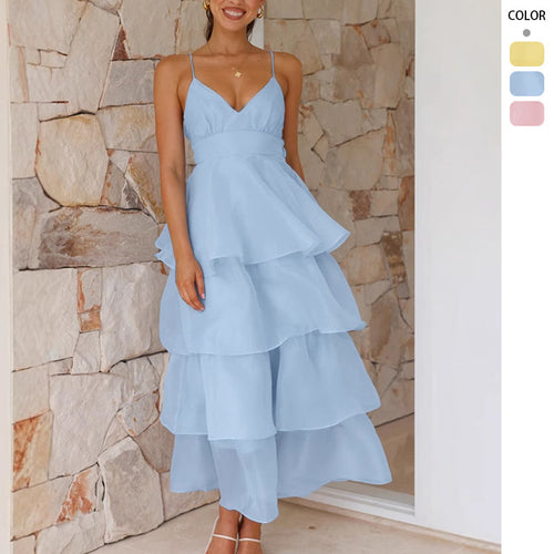 Robe maxi légère et aérienne pour femmes avec des couches volumineuses Levoire