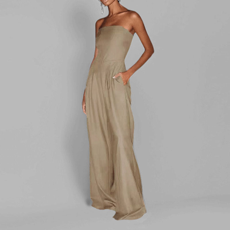 Robe de soirée élégante sans manches pour dames avec poches latérales Levoire