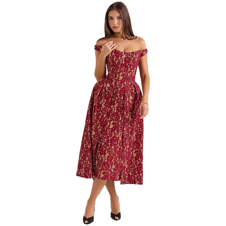 Robe en dentelle de haute qualité pour femmes en coupe A-line élégante Levoire