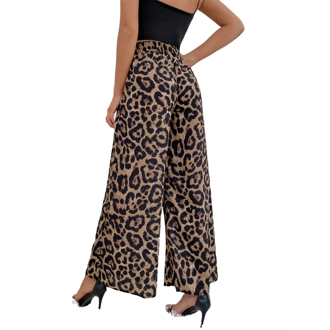 Pantalons harem léopard larges pour femmes avec taille élastique Levoire