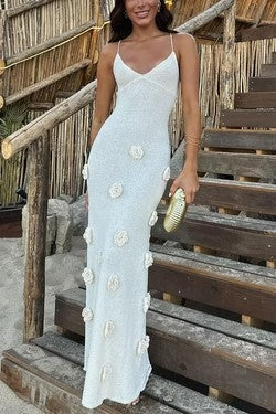 Levoire | Étroite, dos nu, noué Bodycon maxi jupe Blanc en stock