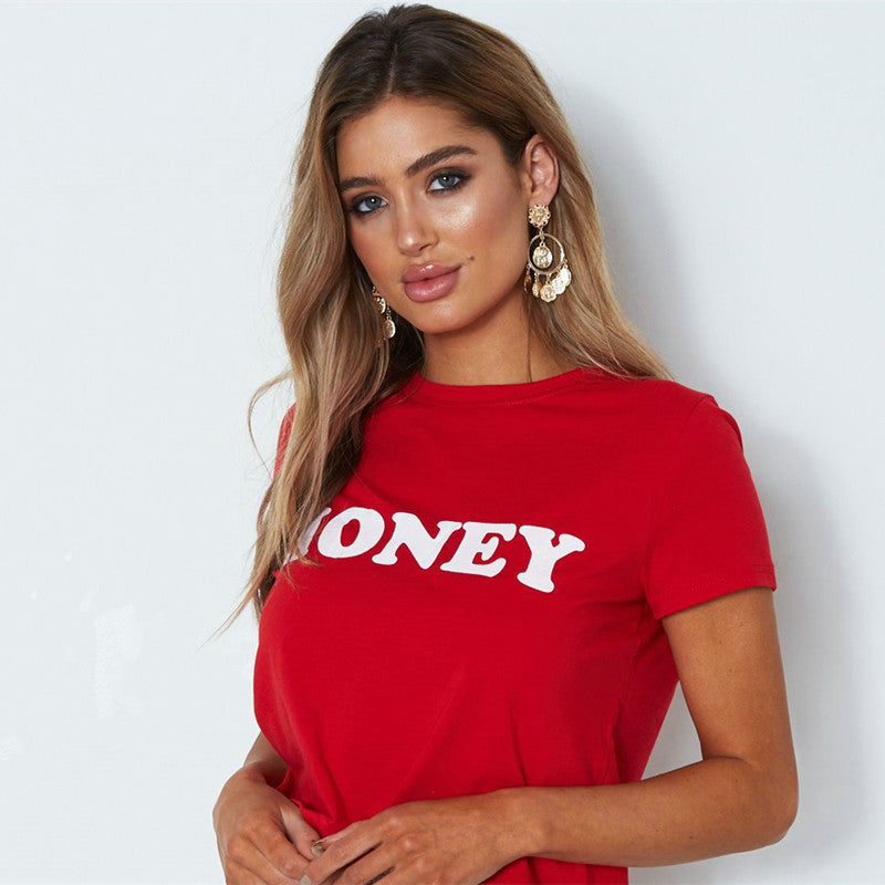 T-shirt pour femmes avec lettrage tendance Levoire