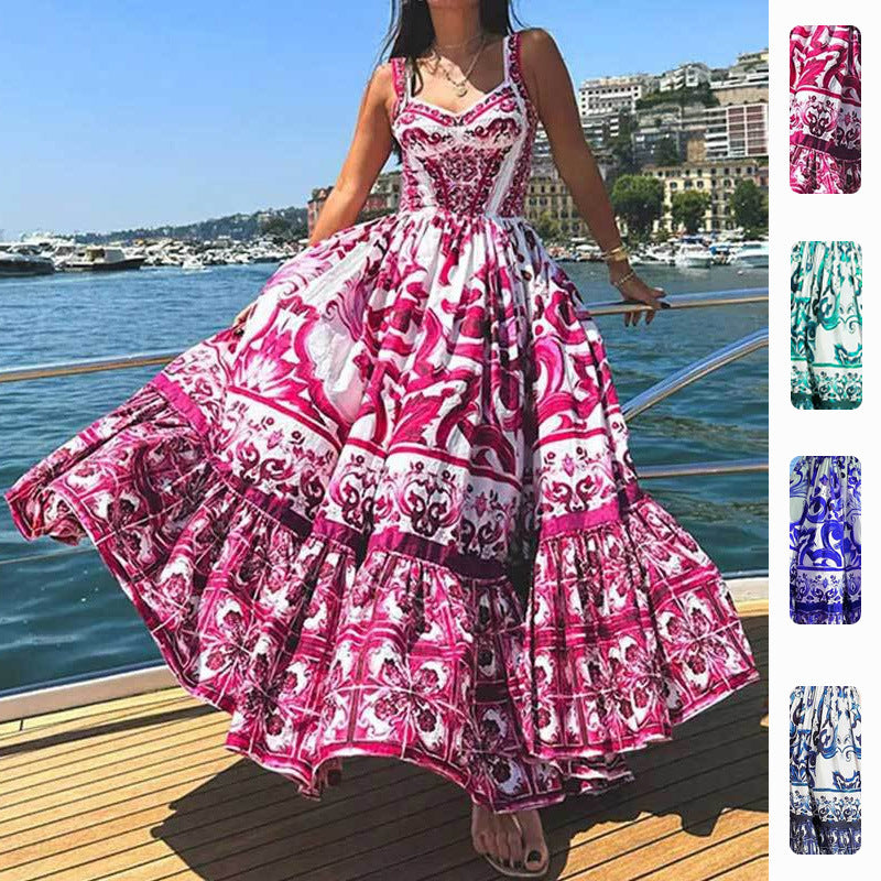 Robe maxi femme avec une élégante coupe évasée et des embellissements élaborés Levoire