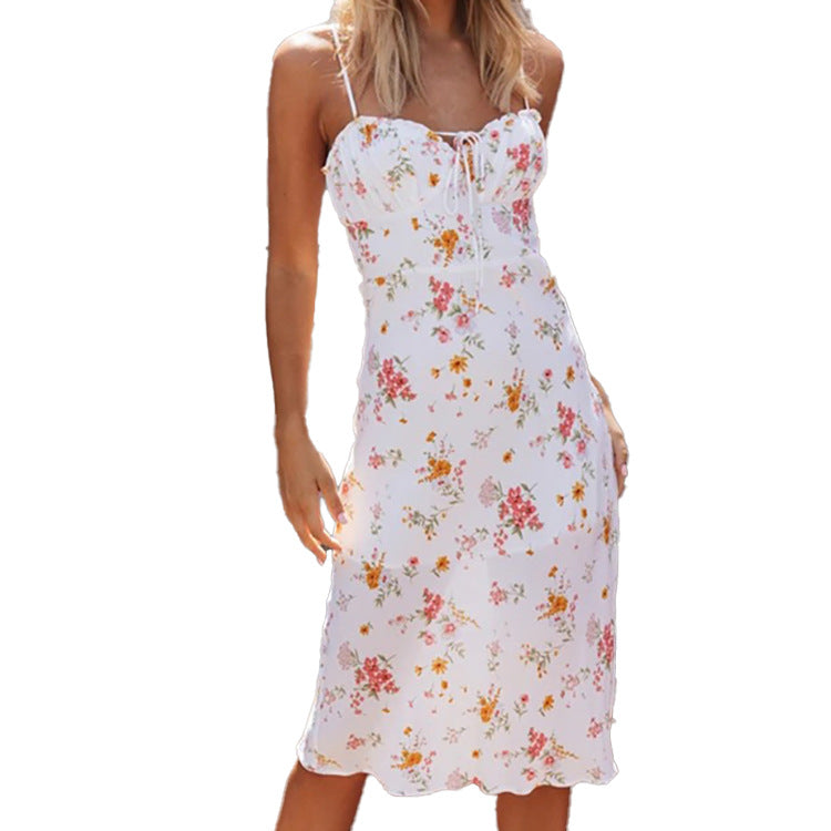 Robe midi florale ajustée pour femme avec une coupe slim et des fronces Levoire