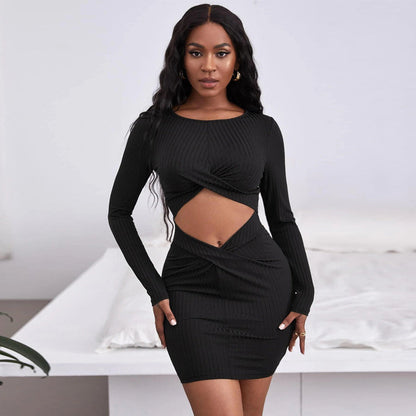 Levoire | Robe Pull Bodycon à Manches Longues Tendance noir
