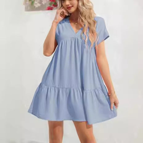 Robe femme à col en V avec un ourlet large et flottant Levoire