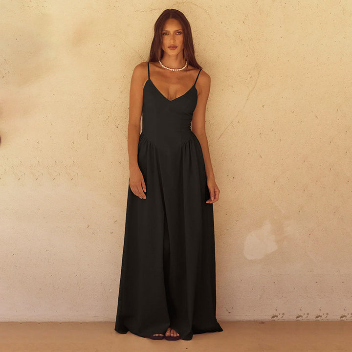 Robe d'été longue élégante pour femme avec des bretelles spaghetti délicates Levoire