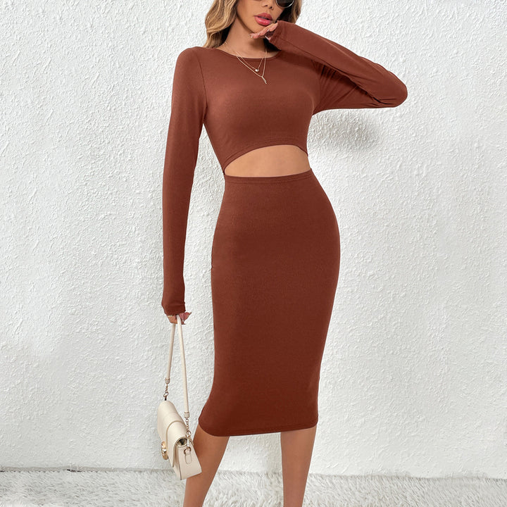 Robe midi ajustée pour femme avec des découpes et des manches longues Levoire