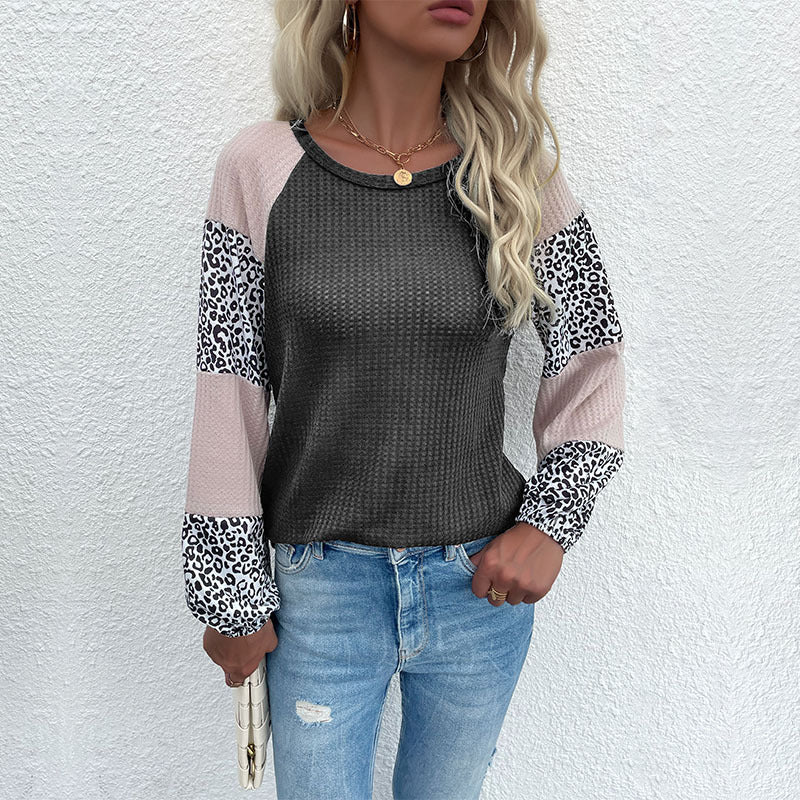 Top à la mode pour femmes avec imprimé animal et élégantes manches bouffantes Levoire